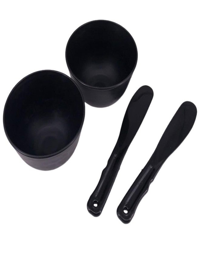 BFLCTTBD 2 Pairs Face Mask Mixing Set Rubber Facial Mixing Bowl And Spatula Skin Care Mixing Tools Esthetician Mixing Bowl Set Black - Image 1